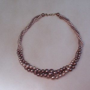 Vintage RMN faux champagne pearl chocker necklace